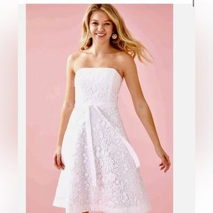 BRAND NEW Lilly Pulitzer Sienna Convertible Floral White Lace strapless Dress